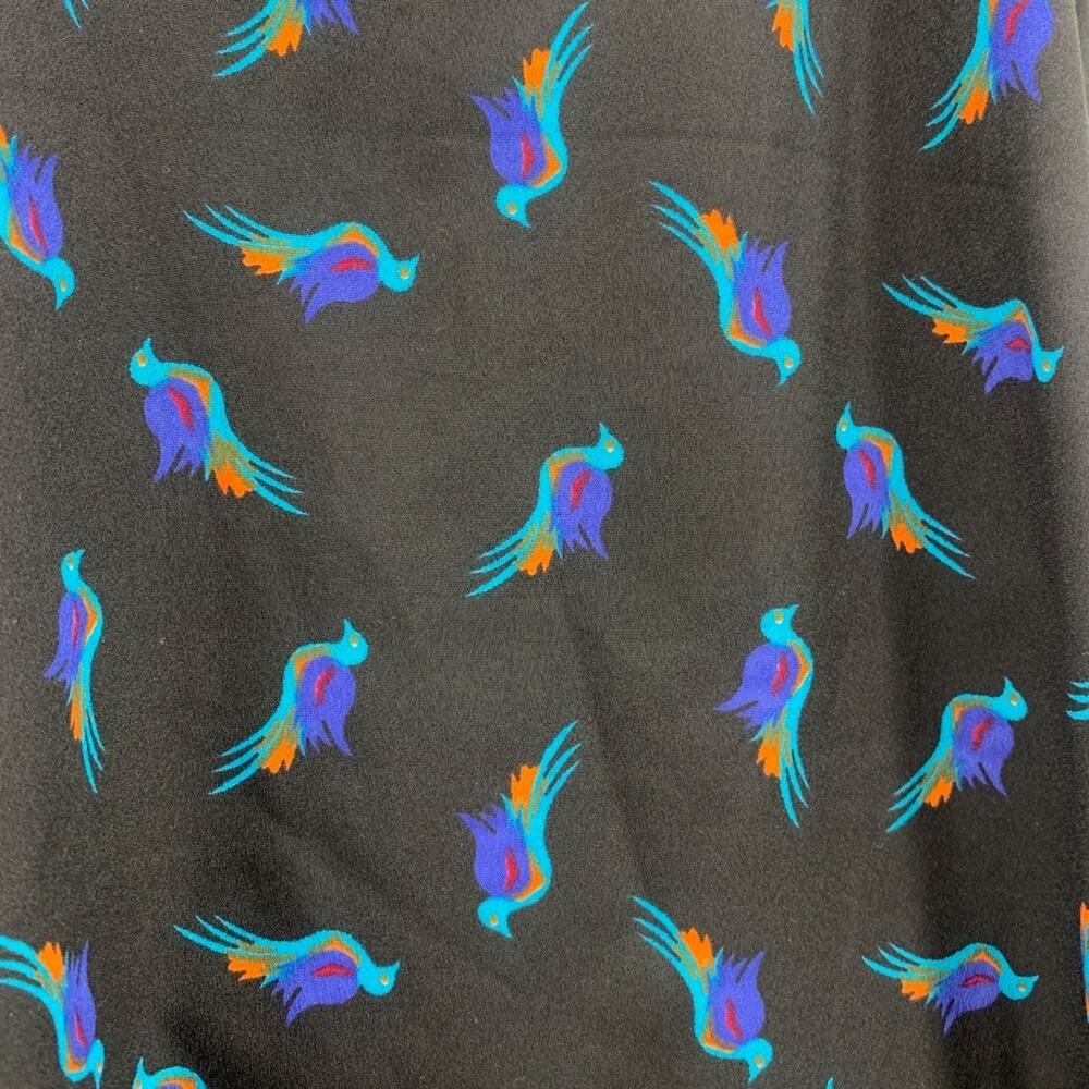 Ranna Gill Blouse Womens S Small Black Birds Cutout Neckline Flutter Sleeve Top - Picture 5 of 12